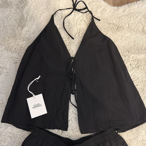 Seven Wonders Octavia Drawstring Shorts & Tie Front Halter Top 2pc Matching Set - Picture 6 of 9